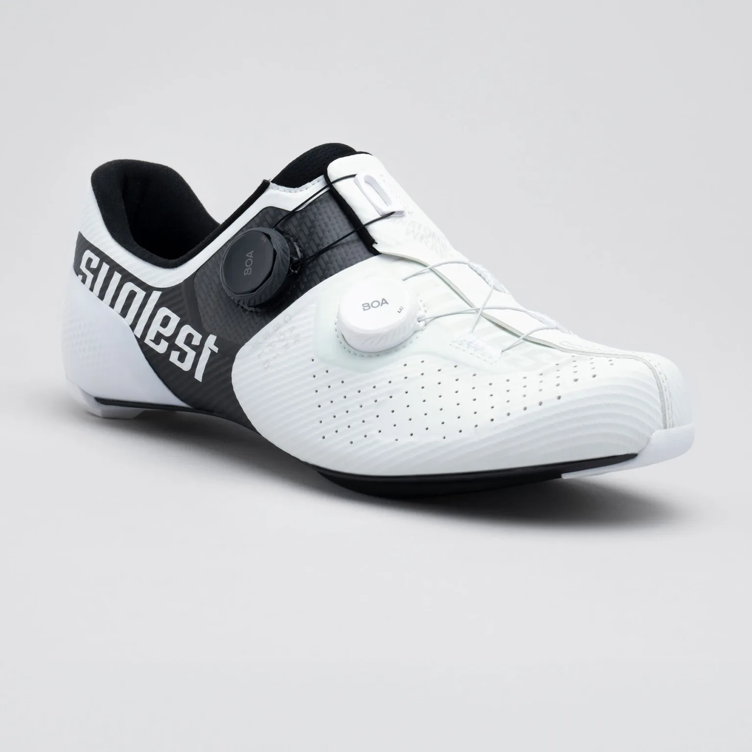 Suplest Road Pro carbon-soled road race cycling shoes, off-wite